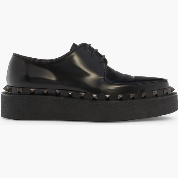 NWT $1150 Valentino Garavani M-Way Rockstud Platform Derby in Black - 7US / 37EU - Picture 3 of 6